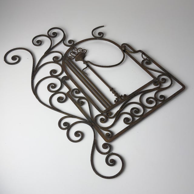 1920s Antique Decorative Wrought Iron Wall Panel, Italy, 1920s For Sale - Image 5 of 18