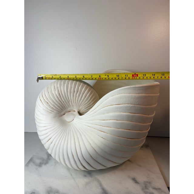 Ceramic Late 20th Century Large Scale Ceramic Nautilus Shell Sculptural Vessel For Sale - Image 7 of 8