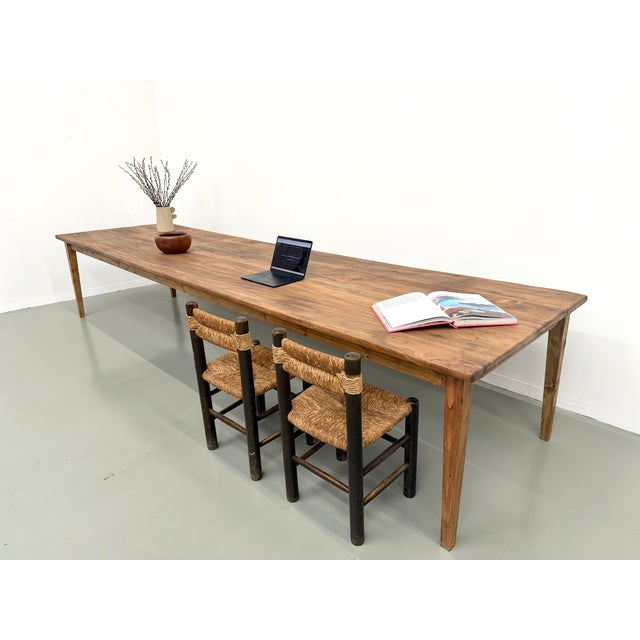 Large Farmhouse Table in Chestnut, 1950s For Sale - Image 14 of 18