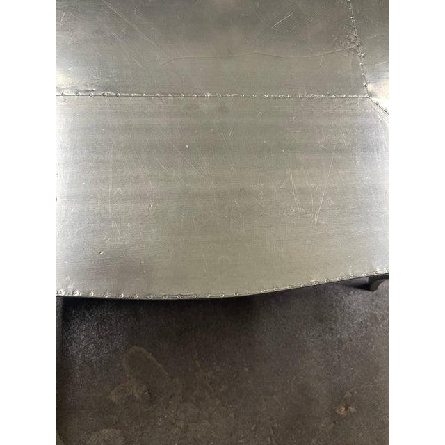 Louise Art Deco Industrial Style Metal-Clad Nesting Coffee Tables by Paul Mathieu—Set of Three For Sale - Image 10 of 12