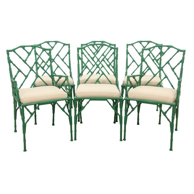 Metal Faux Bamboo Dining Chairs Set of 6 Chairish