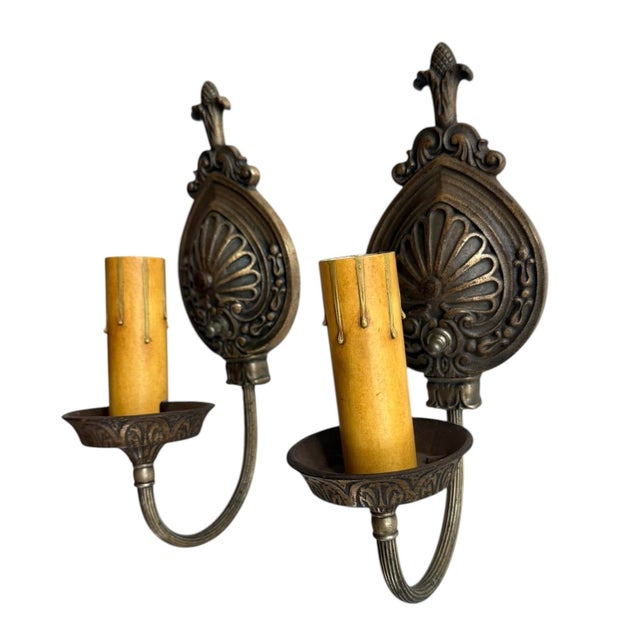 Antique Bronzed Finished Single Wall Sconces For Sale - Image 10 of 10