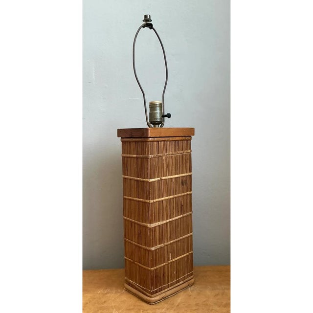 Vintage Rattan Table Lamp For Sale - Image 4 of 12