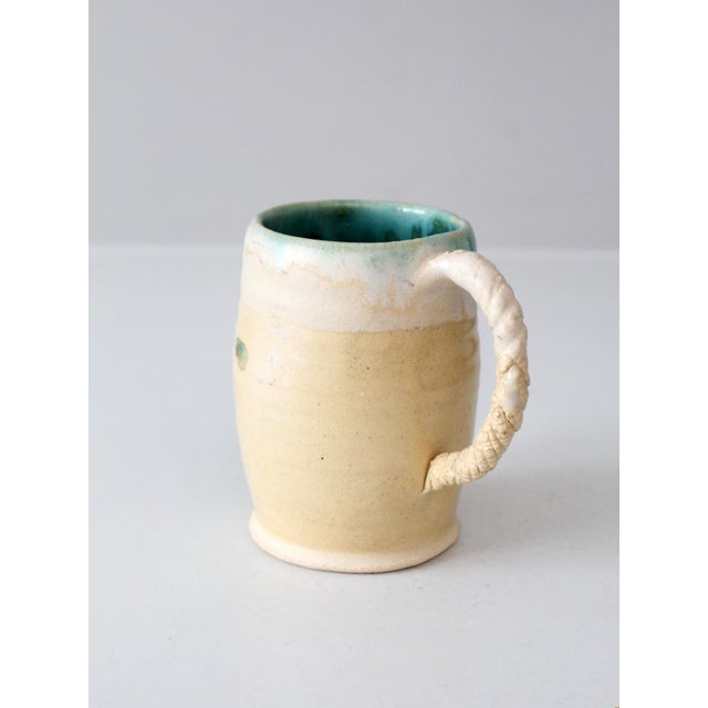 Contemporary Vintage Coastal Studio Pottery Mug For Sale - Image 3 of 11
