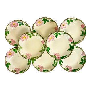 Mid-Century Americana Boho Chic Franciscan Desert Rose Berry Bowls - Set of 8 For Sale