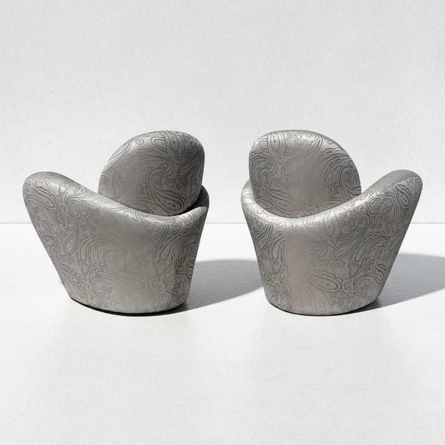 1970s Post Modern Swivel Chairs by Michael Wolk - a Pair For Sale - Image 5 of 7