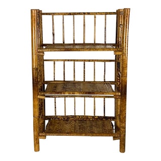 1950s Vintage Bamboo Shelf For Sale