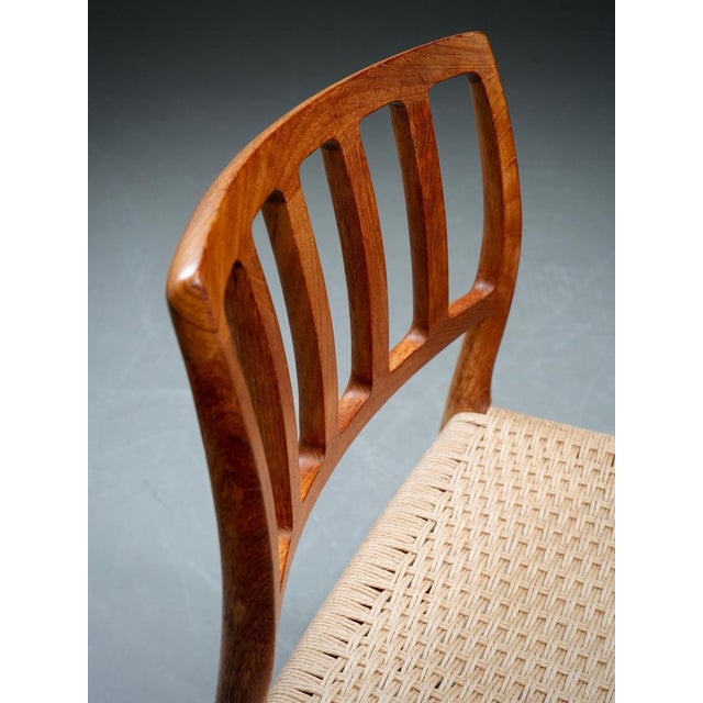 Vintage Dining Chairs in Teak and Papercord by Niels Otto Møller, Denmark, 1960s, Set of 4 For Sale - Image 6 of 10