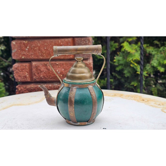 1920s Art Deco Ceramic Jug with Brass Fittings, 1920s For Sale - Image 5 of 8