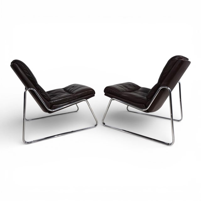 Lounge Chairs in Brown Leather by Gerd Lange for Drabert, 1970s, Set of 2 For Sale - Image 13 of 18