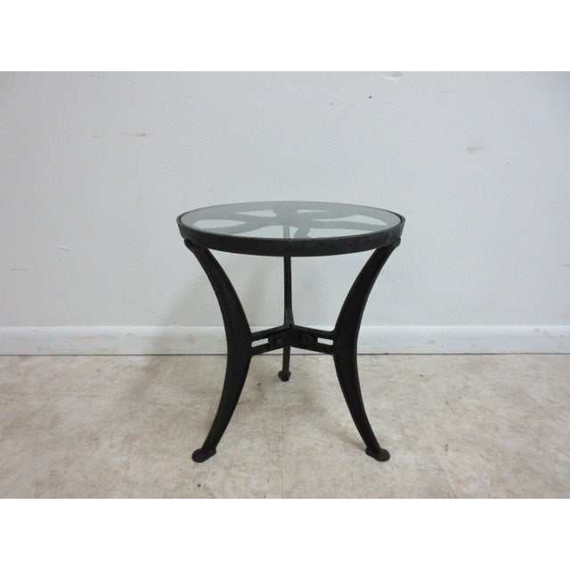 Vintage Industrial Reclaimed Cast Iron Pulley Wheel End Table Pedestal B For Sale - Image 4 of 11