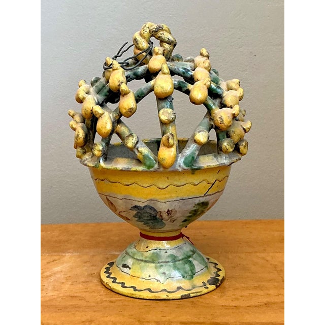 This vintage Guatemalan polychromed ceramic incensario is a remarkable example of Central American folk art, celebrating...