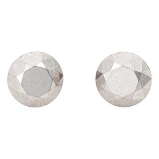 Late 20th Century Tiffany & Co Two Carat Faceted Platinum Stud Earrings Estate Fine Signed Jewelry - Set of 2 For Sale