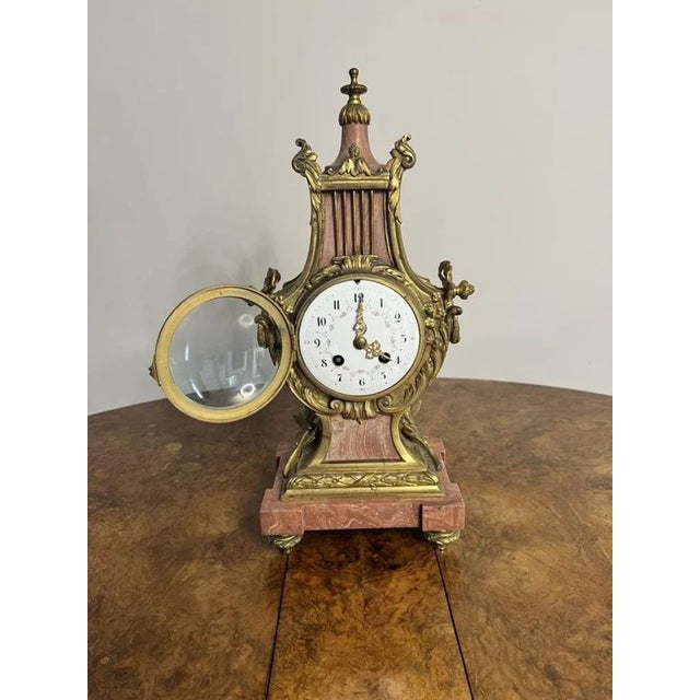 Metal Victorian French Mantle Clock, 1880s For Sale - Image 7 of 11