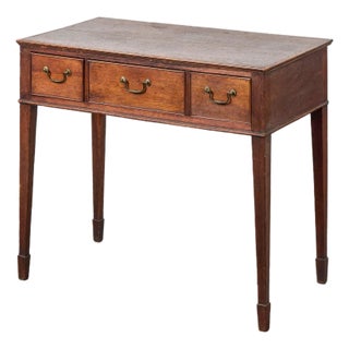 Early 19th Century Oak Three-Drawer Side Table For Sale