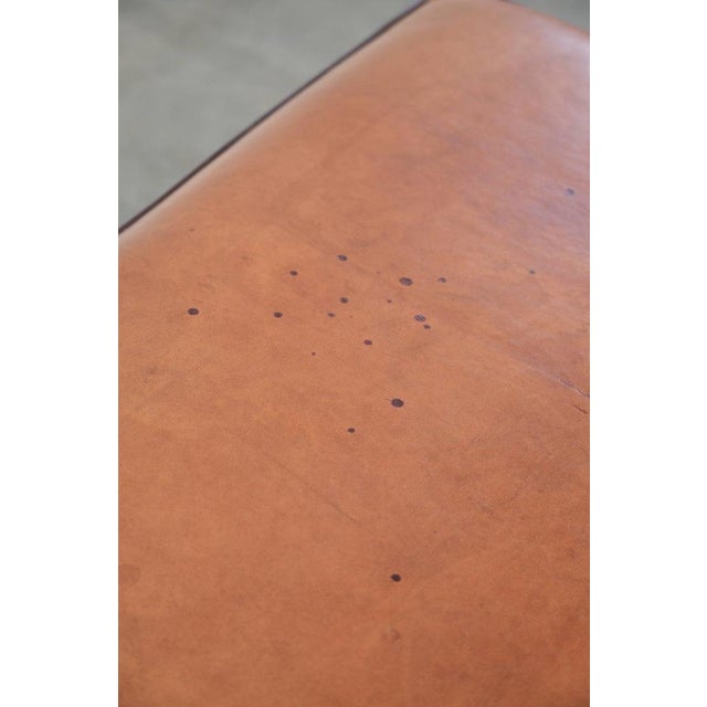 Vintage Sheepskin Ottoman with Black Piping For Sale - Image 7 of 10