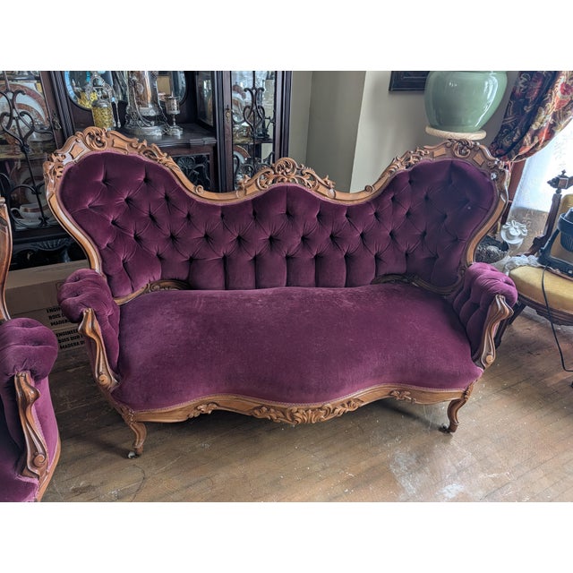 Victorian Late 19th Century Victorian Rococo Revival Sofas For Sale - Image 3 of 12