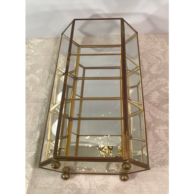 MidCentury Modern Glass & Brass Mirrored Display Case Chairish