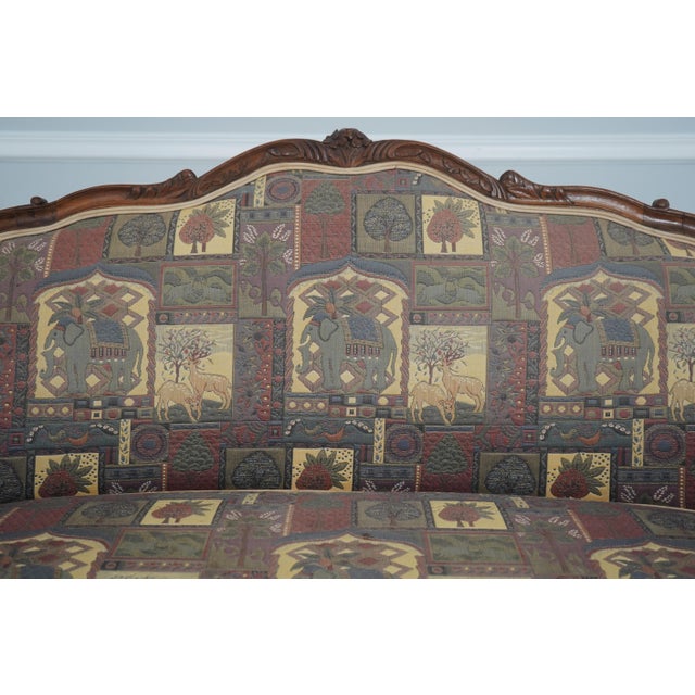 French 9 Leg Walnut Settee Loveseat For Sale - Image 4 of 18