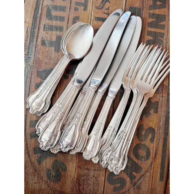 Metal Vintage Silver Plated Flatware Service for 6 From the Fontainebleau Hotel Miami Beach - 18pcs For Sale - Image 7 of 7