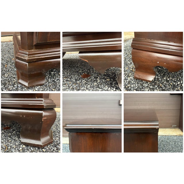 2000s Ethan Allen Georgian Court Chippendale Solid Cherry Nightstand Cabinet With Drawer (11-5216) For Sale - Image 11 of 12