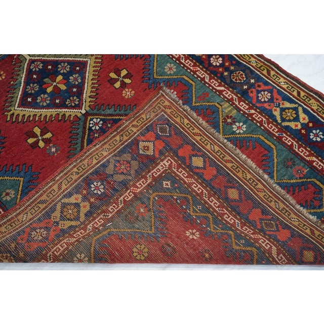 Red Antique Kurdish Rug 3'3'' X 4'1'' For Sale - Image 8 of 8