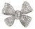 Ladies 18k White Gold 5.00ctw Pave Diamond Bow Statement Cocktail Ring, Size 8 For Sale