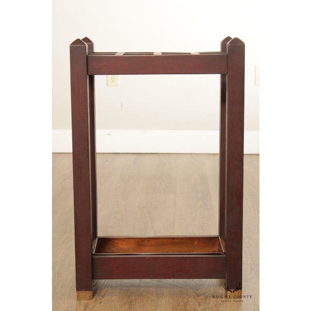 Brown Antique Mission Style Umbrella Stand For Sale - Image 8 of 12