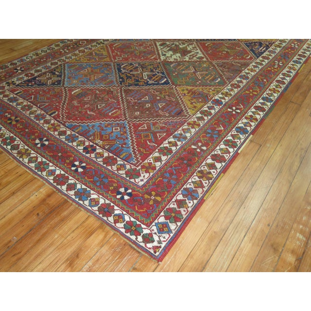 Brick Red 1920s Zabihi Collection Persian Colorful Tribal Accent Size Rug For Sale - Image 8 of 18