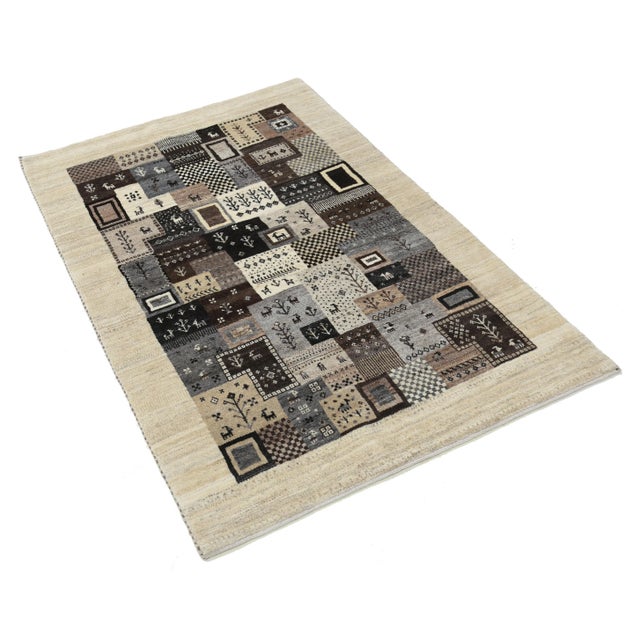 Modern Fine Hand Knotted Persian Gabbeh Rug For Sale - Image 3 of 4