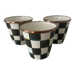 Mackenzie-Childs Set/3 Courtly Check Herb Pots For Sale