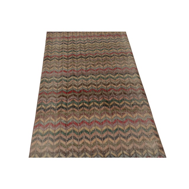 Traditional Vintage Zeki Muren Rug in Polychromatic Chevron Patterns - by Rug & Kilim For Sale - Image 3 of 8