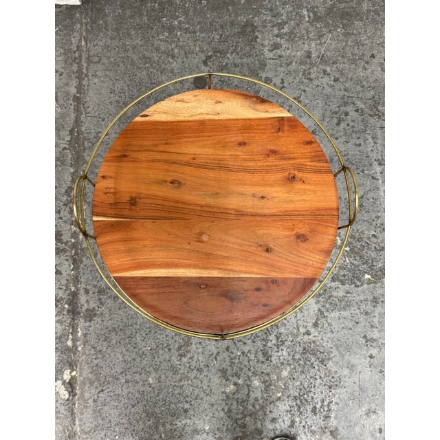 West Elm West Elm Tripod Side Table + Tray For Sale - Image 4 of 12