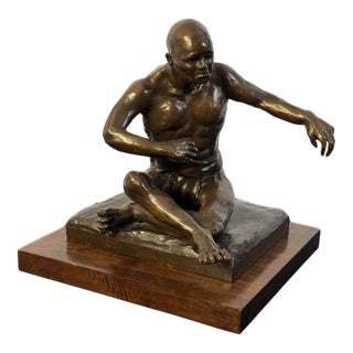 2011 Janice Barone Signed Bronze “Sumo Wrestler” Sculpture For Sale