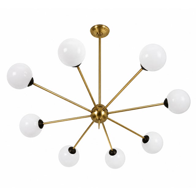 Brass, Metal and Glass Chandelier from Stilnovo, 1960s For Sale - Image 10 of 10