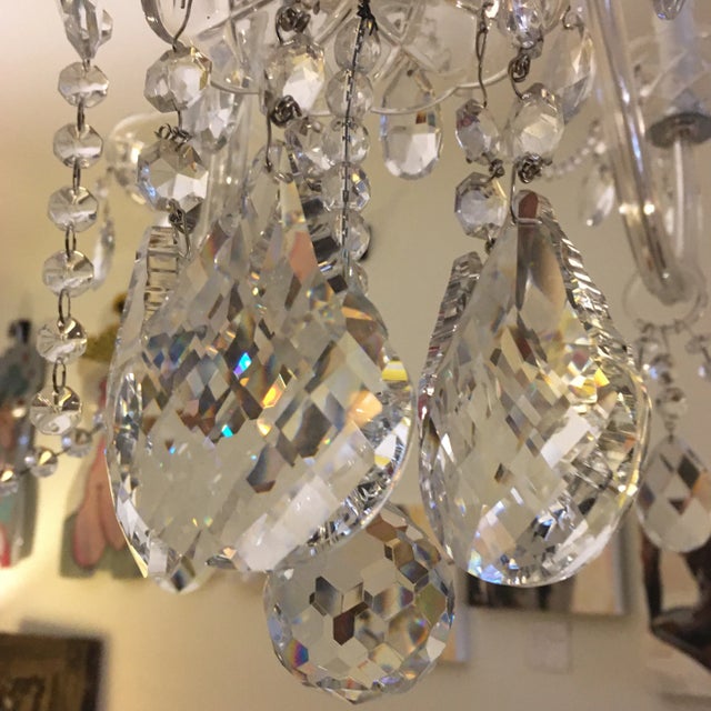 Transparent Large Draped Crystal Multi - Arm Chandelier For Sale - Image 8 of 10