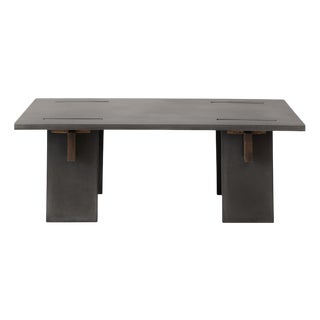 Arnold Coffee Table with Dark Concrete and Dark Oak Wedges by Eberhart Furniture For Sale