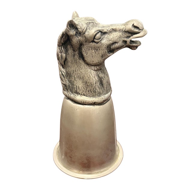 Gucci Vintage Gucci Silver-Tone Horse Head Equestrian Stirrup Cup For Sale - Image 4 of 7