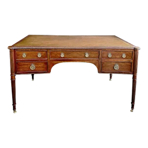 Late 19th Century English George III Style Mahogany Concave Writing Desk