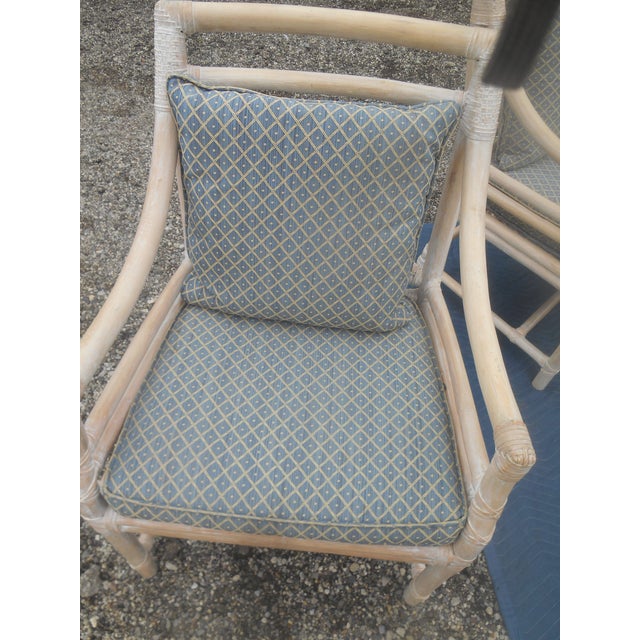 Coastal Gorgeous Henry Link Costal Target Back Rattan 7 Piece Dining Set For Sale - Image 3 of 13