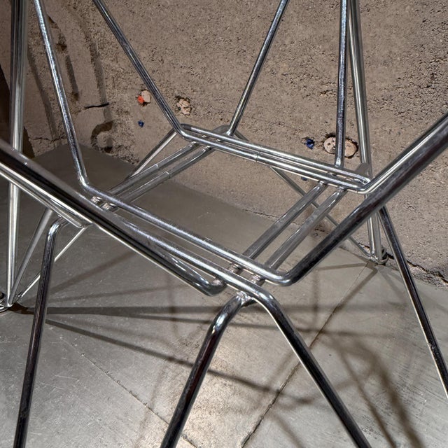 Chrome Vintage DSR Eiffel Chair Bases Designed by Charles and Ray Eames Set 4 For Sale - Image 8 of 11