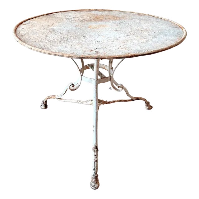 Antique Wrought Iron Garden Table, 1890s For Sale