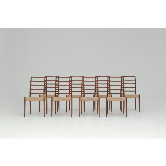 Brown Model No. 82 Dining Chairs by Niels Otto (N. O.) Møller for J. L. Møllers, 1960s, Set of 8 For Sale - Image 8 of 16
