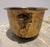 Metal Vintage Hammered Brass Cachepot Jardiniere With Lion Head Ring Pulls For Sale - Image 7 of 11
