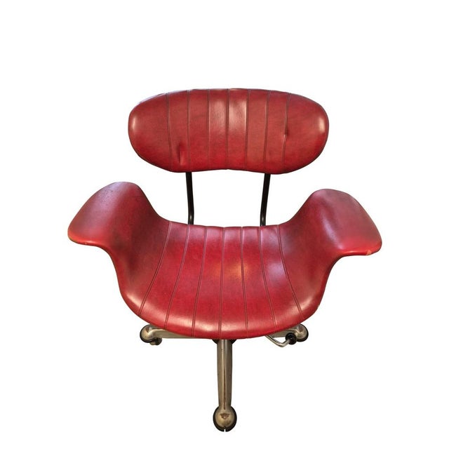 Vintage Italian Swivel Office Chair by Gastone Rinaldi for Rima, 1950s For Sale - Image 3 of 12