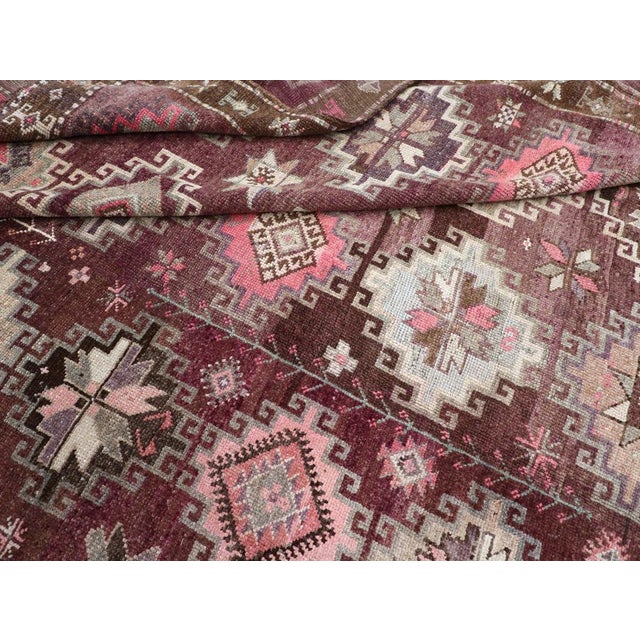 Charcoal Galerie Shabab Collection Mid-20th Century Handmade Turkish Anatolian Tribal Room Size Carpet For Sale - Image 8 of 8
