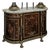 The Versailles Flourish – French Louis XVI-Inspired Commode With Floral Marquetry, Elegant Marble Top & Ornate Gilded Accents For Sale