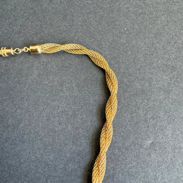 Vintage Gold Tone Mesh Twisted Necklace 1980s 1990s 16" Long For Sale - Image 6 of 10
