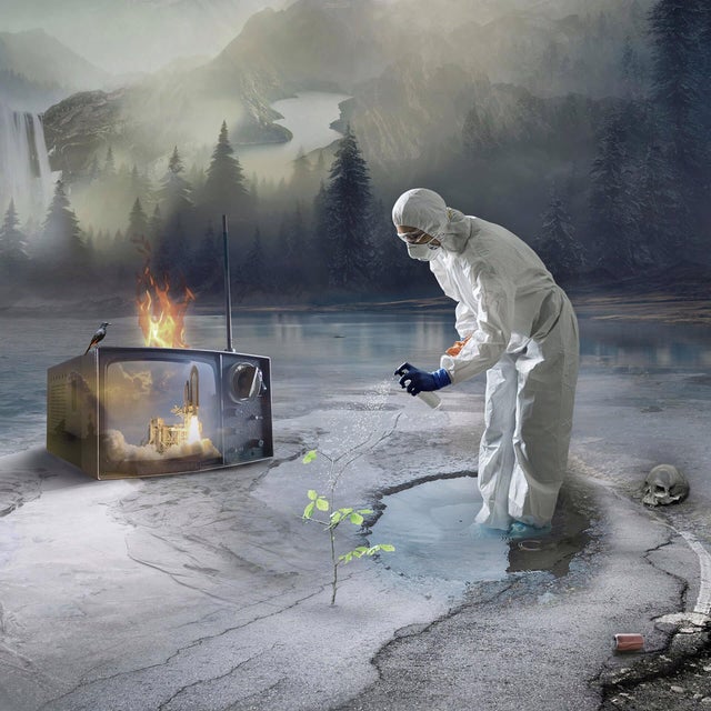 Contemporary There is No Planet B by Marcin Owczarek | Photography on Fine Art Hahnemühle Bear with a house on its back. For Sale - Image 3 of 4