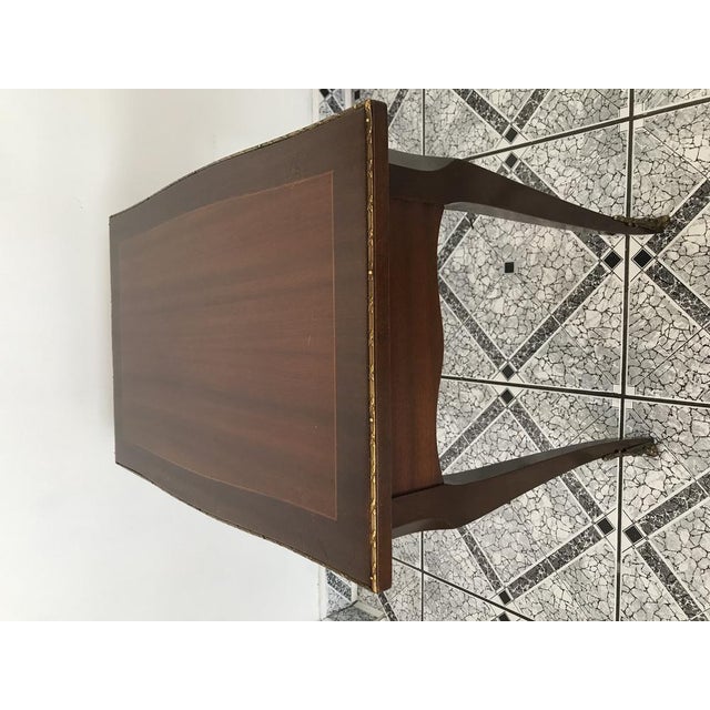 Walnut Tables with Brass Applications, 1970s, Set of 2 For Sale - Image 11 of 18